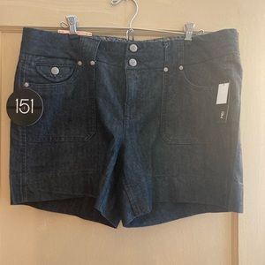 One5One Denim Shorts, Dark Blue, Size 14